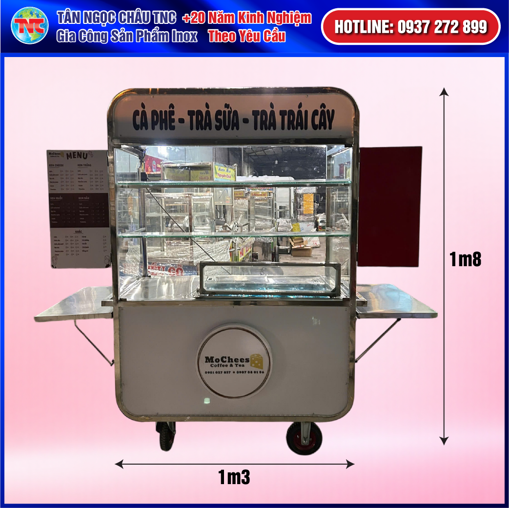 Mẫu Xe Trà Sữa Trái Cây 1m3 Siêu Dễ Thương
